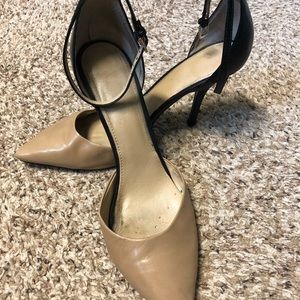 Marc Fisher ankle strap two tone pump